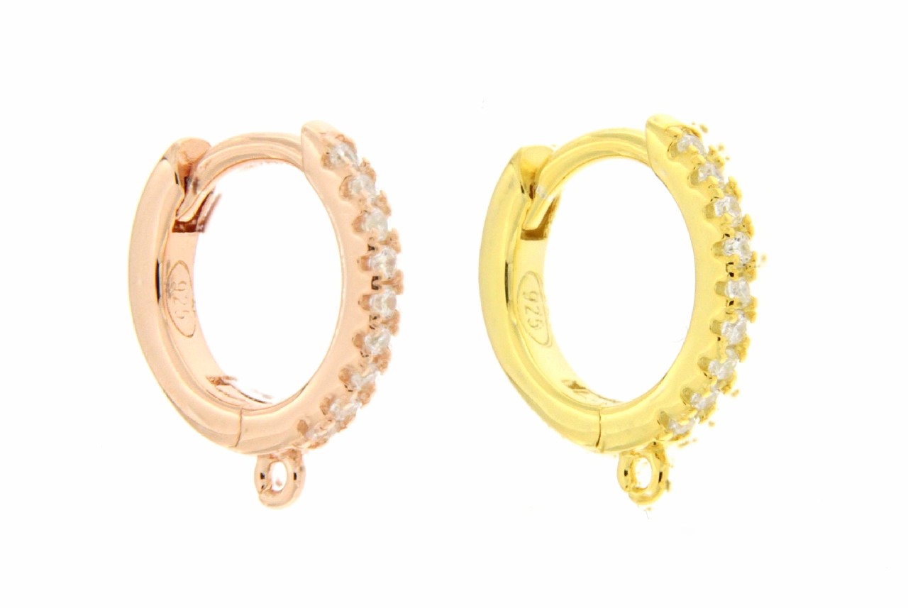 CERCHIO CHIUSO CON PAVE' DI ZIRCONI MOD. CERCHIOZIR 12MM - immagine 2