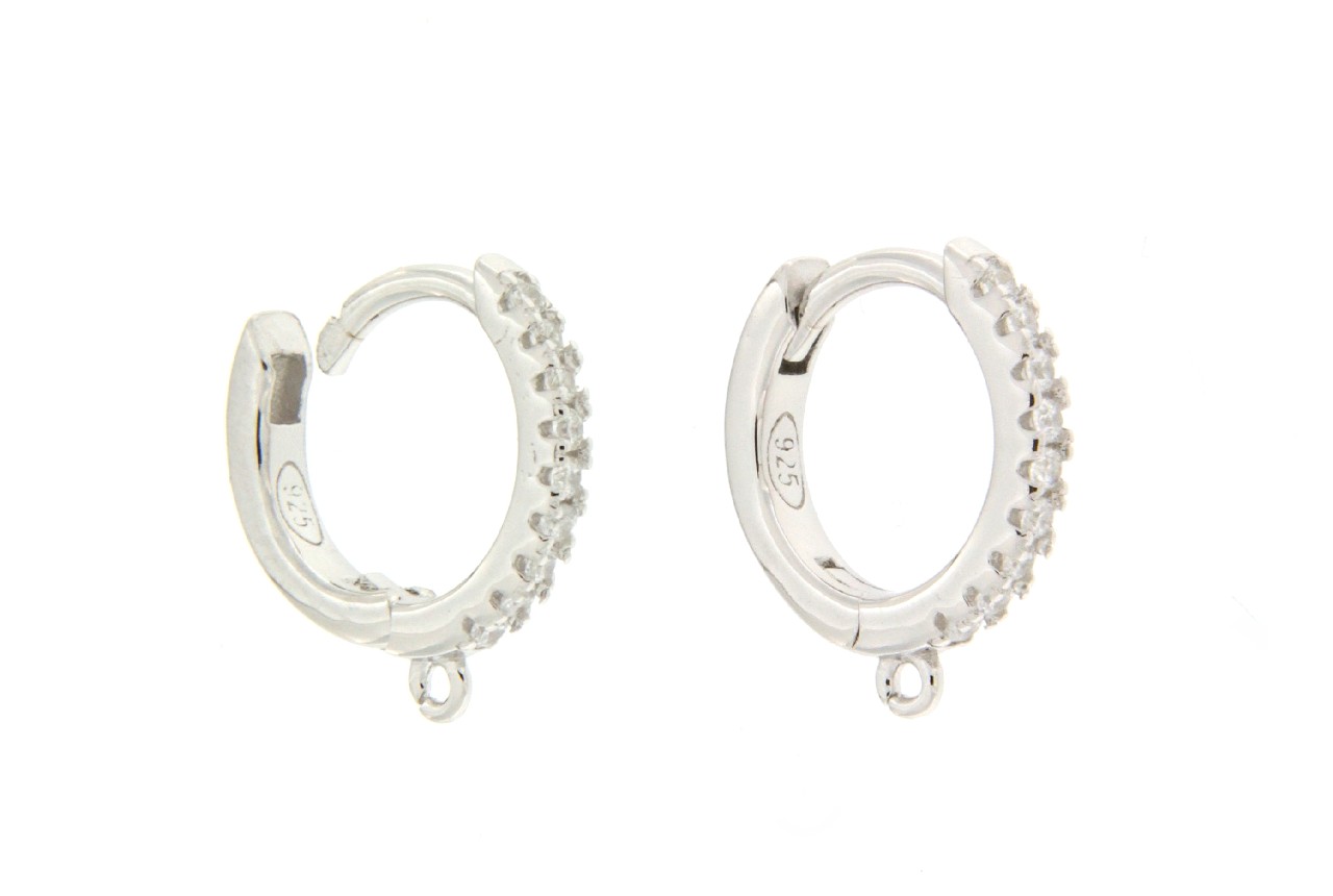 CERCHIO CHIUSO CON PAVE' DI ZIRCONI MOD. CERCHIOZIR 12MM
