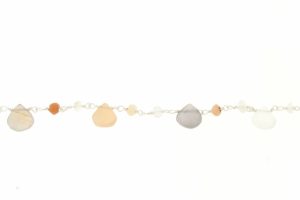 INCATENATO ARGENTO CON GOCCIA E RONDELLA SFACCETTATA DI MOONSTONE. COD. GOCMON