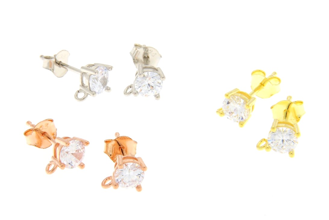ORECCHINO PERNO PUNTO LUCE STRASS 5MM