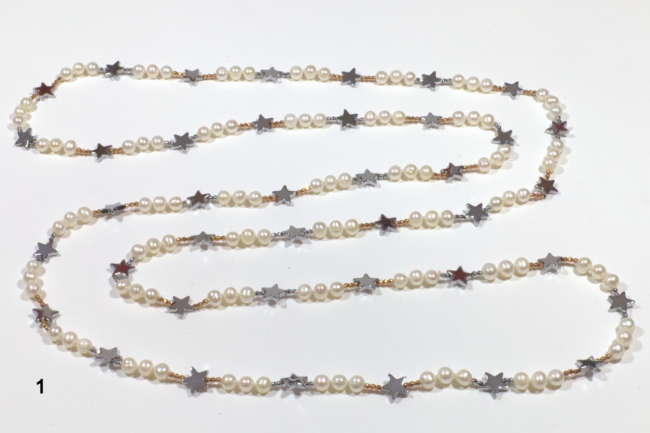 COLLANA PERLE E STELLE IN EMATITE COD. 3302