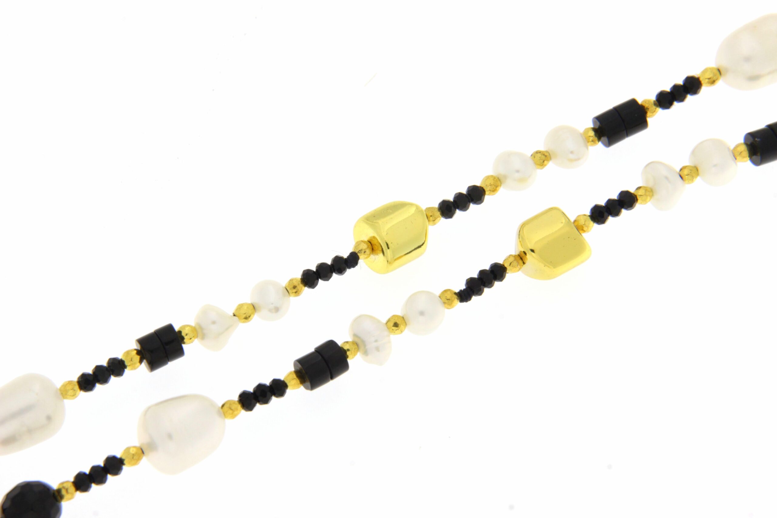 COLLANA IN AGATA NERA,PERLE E EMATITE COD. 3522SH - immagine 2