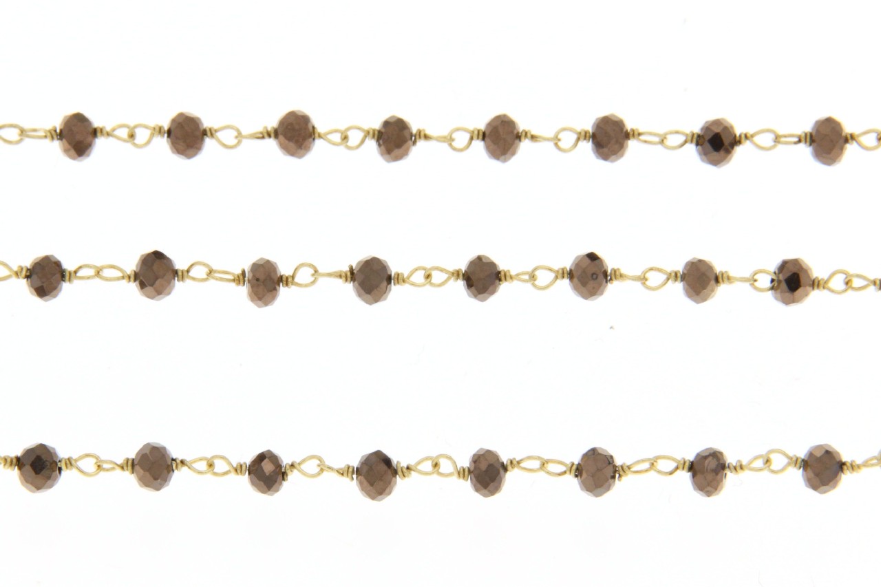INCATENATO ARGENTO E VETRO 3MM COLORE BRONZO COD. 268 - immagine 2