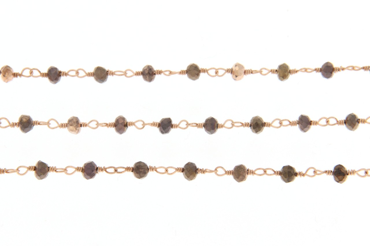 INCATENATO ARGENTO E VETRO 3MM COLORE BRONZO COD. 268 - immagine 3