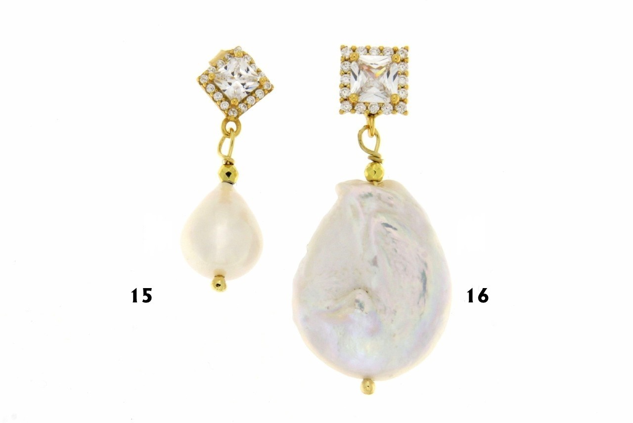 ORECCHINI IN ARGENTO CON PERLE DI FIUME COD. ZIR ROM/ELEM RET/ZIR QUA - immagine 9