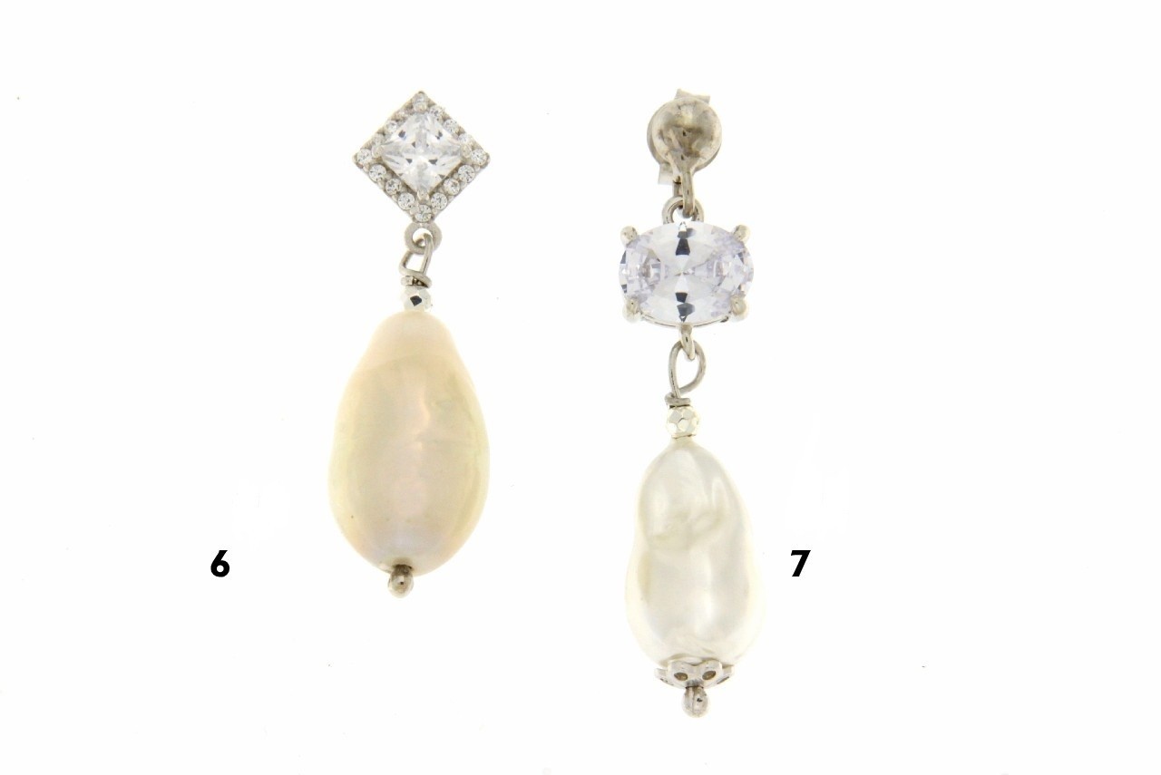 ORECCHINI IN ARGENTO CON PERLE DI FIUME COD. ZIR ROM/ELEM RET/ZIR QUA - immagine 4