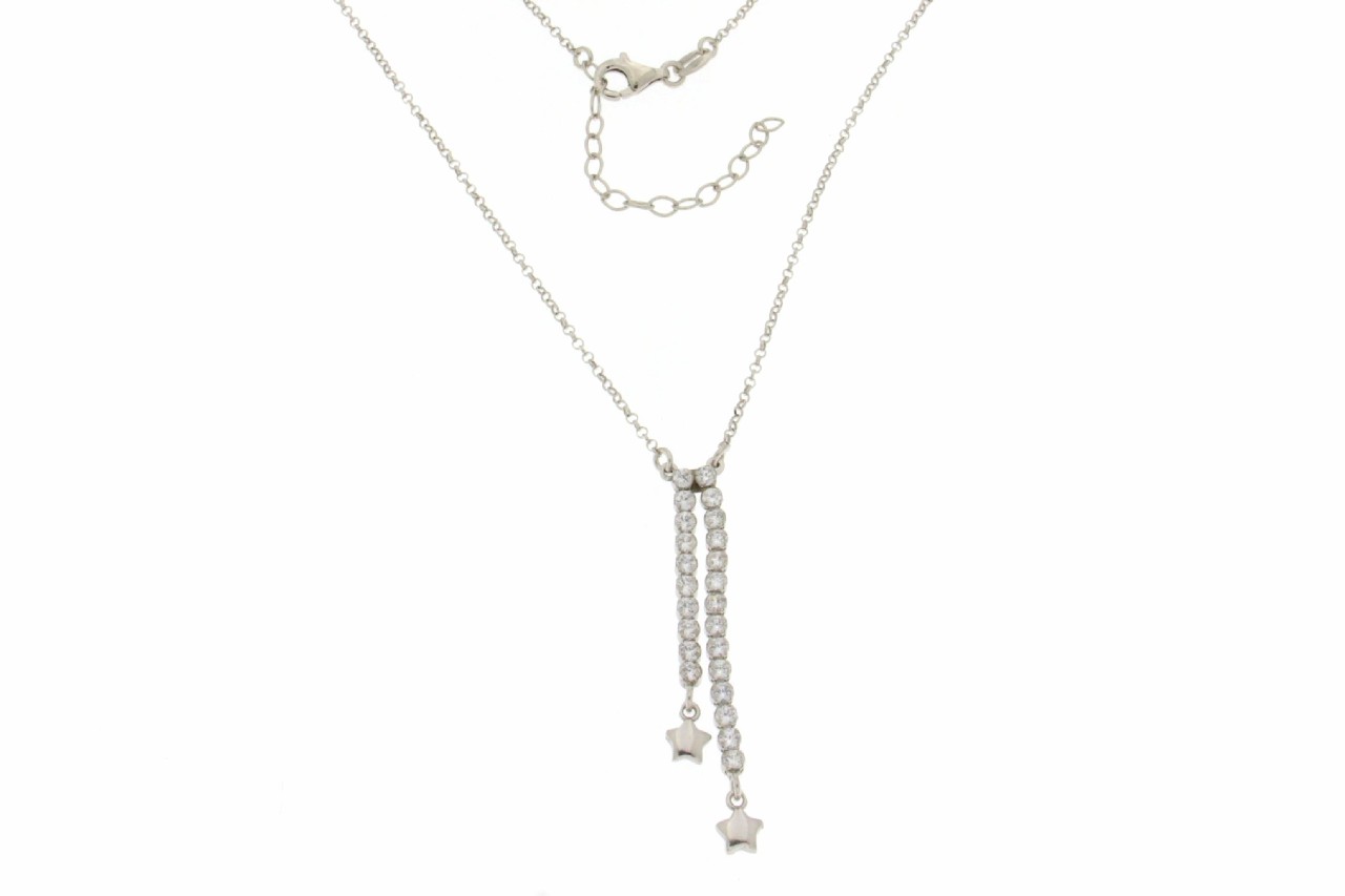 COLLANA CON STELLE E ZIRCONI COD. ARG.780