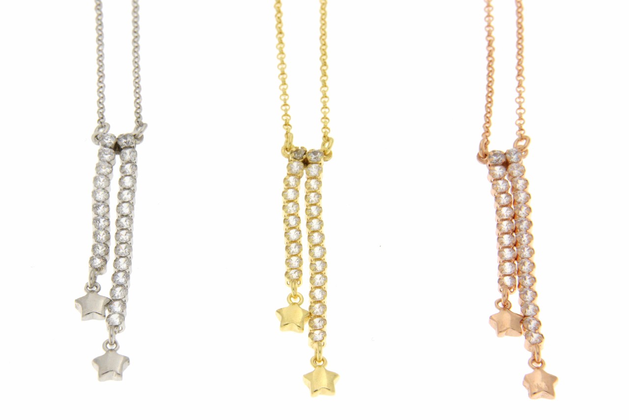 COLLANA CON STELLE E ZIRCONI COD. ARG.780 - immagine 2