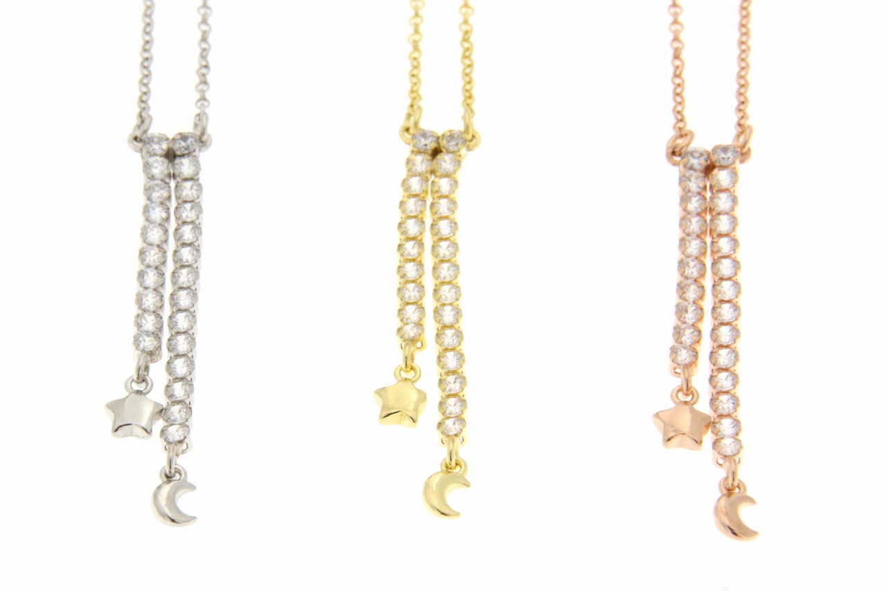 COLLANA CON STELLA,LUNA E ZIRCONI COD. ARG.782 - immagine 2