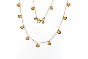 GIROCOLLO IN ARGENTO ROSE' E CHARMS A CUORE COD. COLLCHARMSCUO