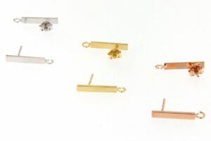 PERNIO IN ARGENTO 925  ELEMENTO RETTANGOLARE LUCIDO MOD.PERPAL
