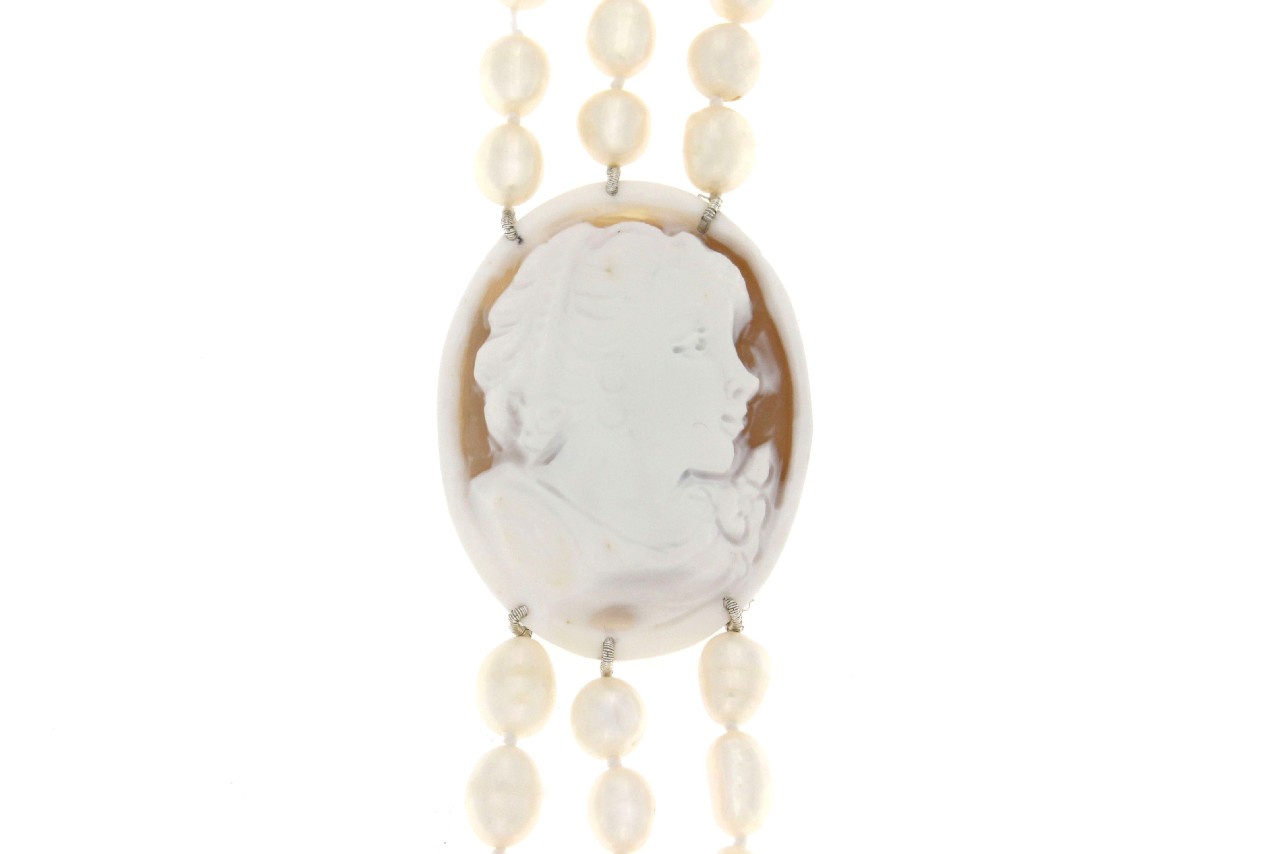 COLLANA CON PERLE E CAMEO COD. 3539-3 - immagine 2