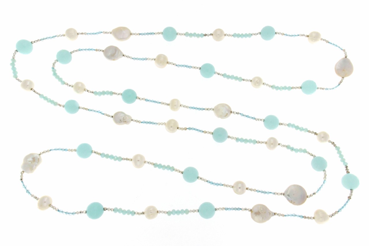 COLLANA PERLE E PIETRE COD. 3543