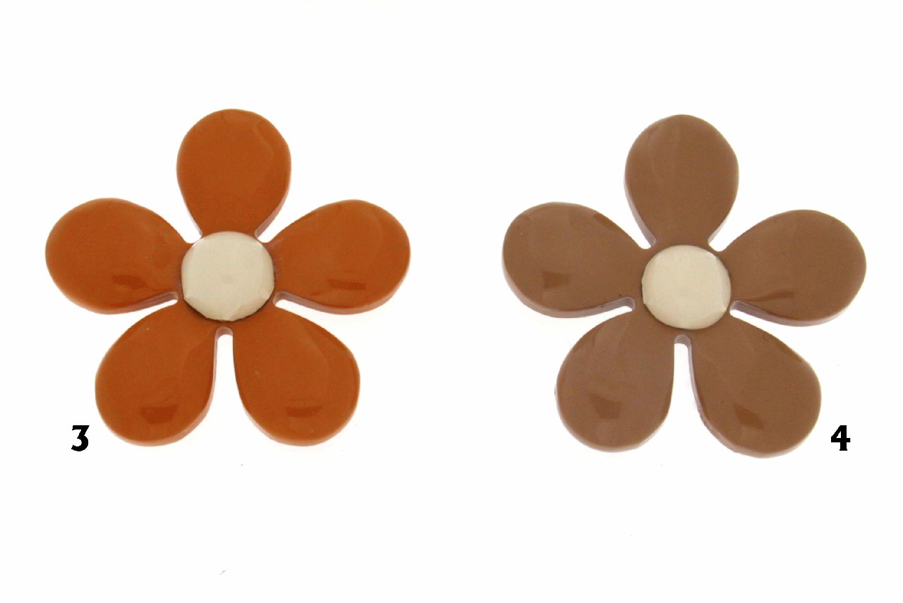 ORECCHINI A FIORE IN CORNO LACCATO COD. 3751 CLIPS
