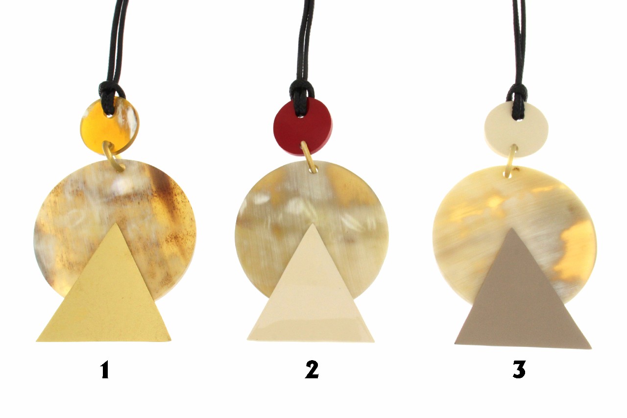 COLLANA IN CORNO E CORDINO COD. EA3606 NECK - immagine 2