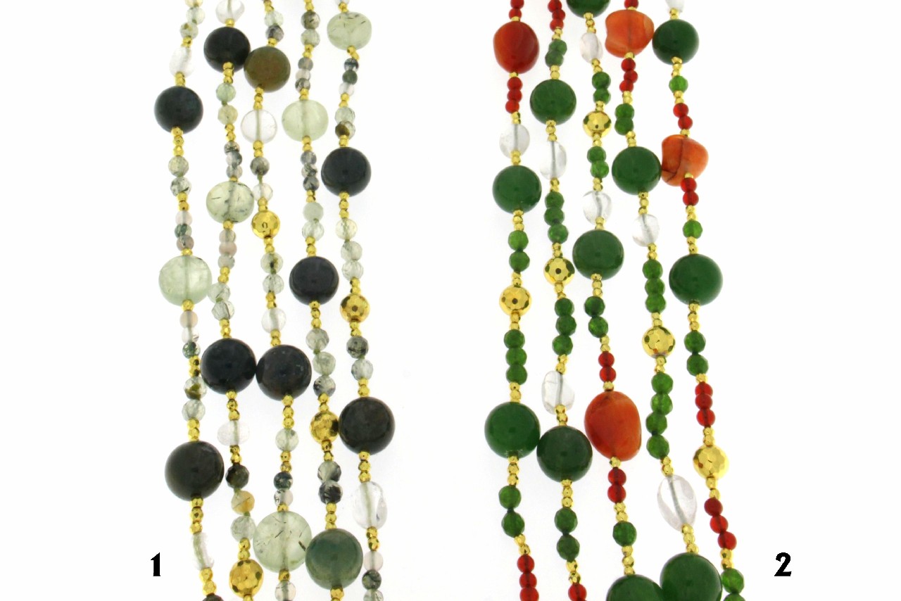 COLLANA MULTIFILO PIETRE E EMATITE COD. 3408-5 - immagine 2
