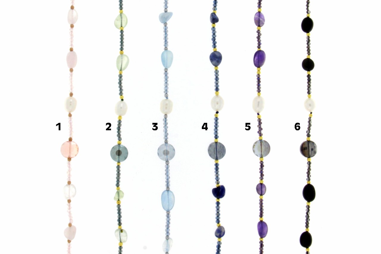 CATENA PORTA OCCHIALI CON PIETRE COD. 3721-A - immagine 2