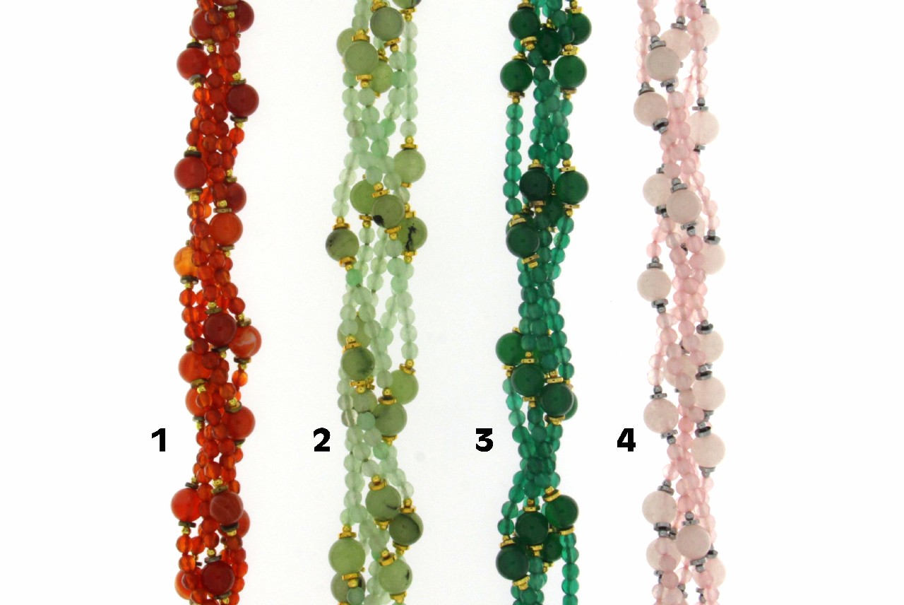 COLLANA MULTIFILO IN PIETRA COD. 3725-5 - immagine 2