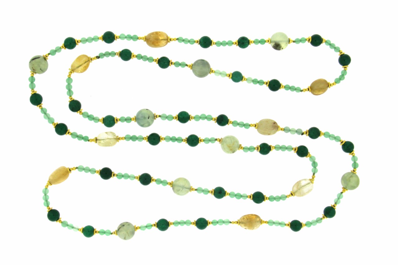 COLLANA CON PRENITE E AVVENTURINA COD. 3726 - immagine 2