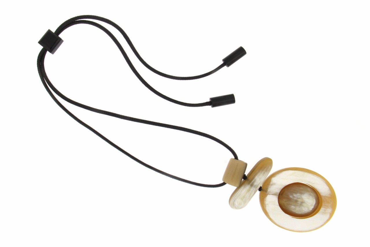 COLLANA IN CORDINO E CORNO COD. 3858