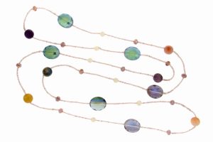 COLLANA IN VETRO E PIETRA DURA COD.3006