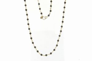 GIROCOLLO INCATENATO IN ARGENTO  CON RONDELLE SFACCETTATE IN EMATITE COD. GIROEMA