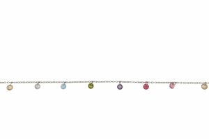 CATENA IN ARGENTO RODIATO E CHARMS A DISCO MULTICOLOR  COD. TONMIX7