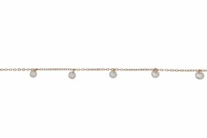 CATENA IN ARGENTO ROSE' E CHARMS A DISCO TRASPARENTE  COD. TON4BIA