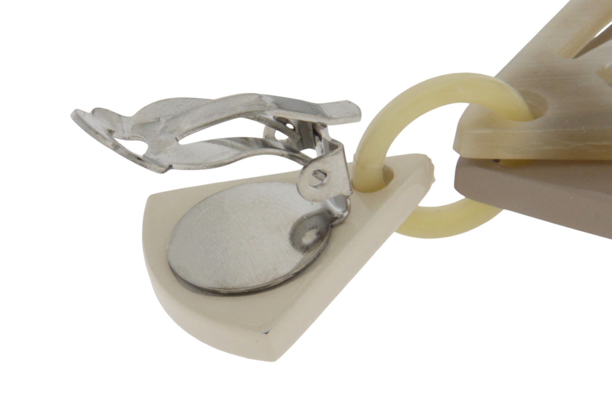 ORECCHINO DOPPIO VENTAGLIO IN CORNO COD. 3753 CLIPS - immagine 4