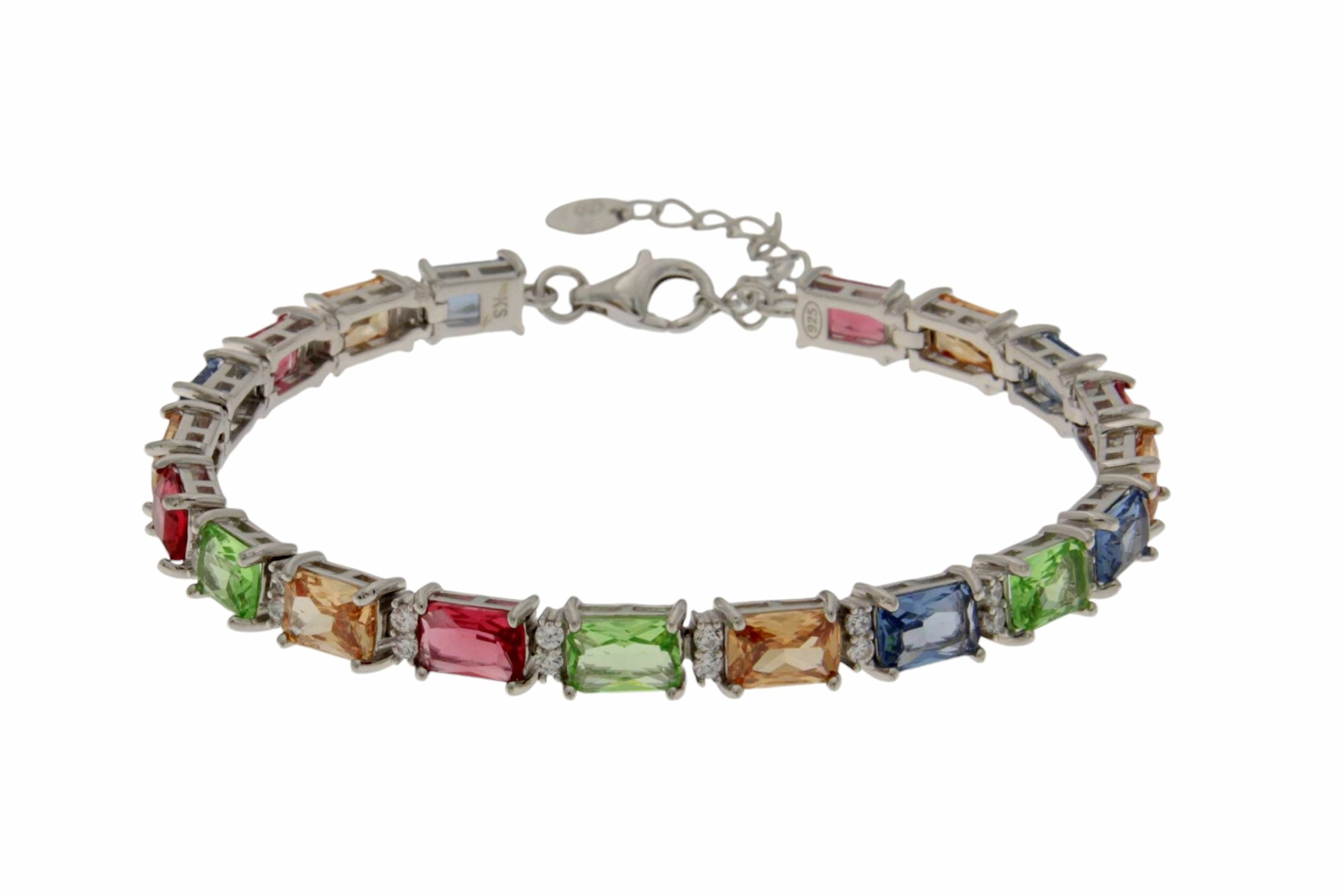 BRACCIALE ARGENTO CON CZ RETTANGOLARI COD. ARG.1134