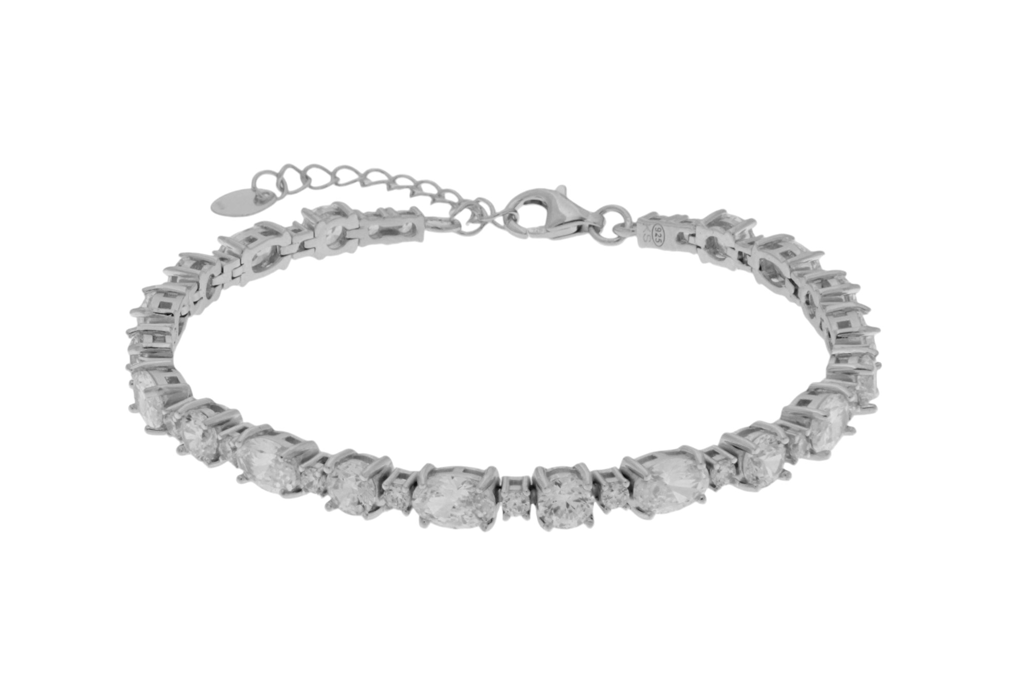 BRACCIALE CON ZIRCONI OVALI E TONDI COD. ARG.912