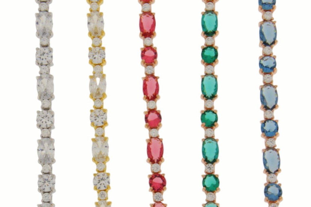 BRACCIALE CON ZIRCONI OVALI E TONDI COD. ARG.912 - immagine 2