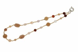 COLLANA IN PIETRA DI LUNA, CRISTALLI E CORNIOLA COD.3826SH