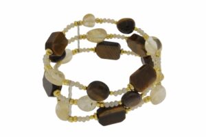 BRACCIALE CON OCCHIO DI TIGRE E QUARZO RUTILATO COD. 3839BR-3