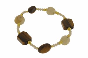 BRACCIALE CON OCCHIO DI TIGRE E QUARZO RUTILATO COD. 3839BR