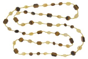 COLLANA CON OCCHIO DI TIGRE E QUARZO RUTILATO COD. 3839