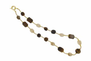 COLLANA CON OCCHIO DI TIGRE E QUARZO RUTILATO COD. 3839SH
