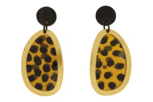 ORECCHINI IN CORNO COD. 4115F LEOPARDATO