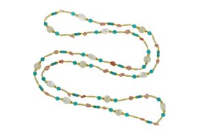 COLLANA CON PERLE DI FIUME E QUARZO STRAWBERRY COD. 3730