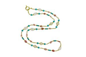 COLLANA CON PERLE DI FIUME E QUARZO STRAWBERRY COD. 3730-80CM