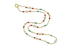 COLLANA CON PERLE DI FIUME E CORNIOLA COD. 3730-80CM-2