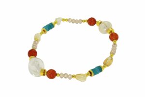 BRACCIALE CON PERLE DI FIUME E CORNIOLA COD. 3730-BR-2