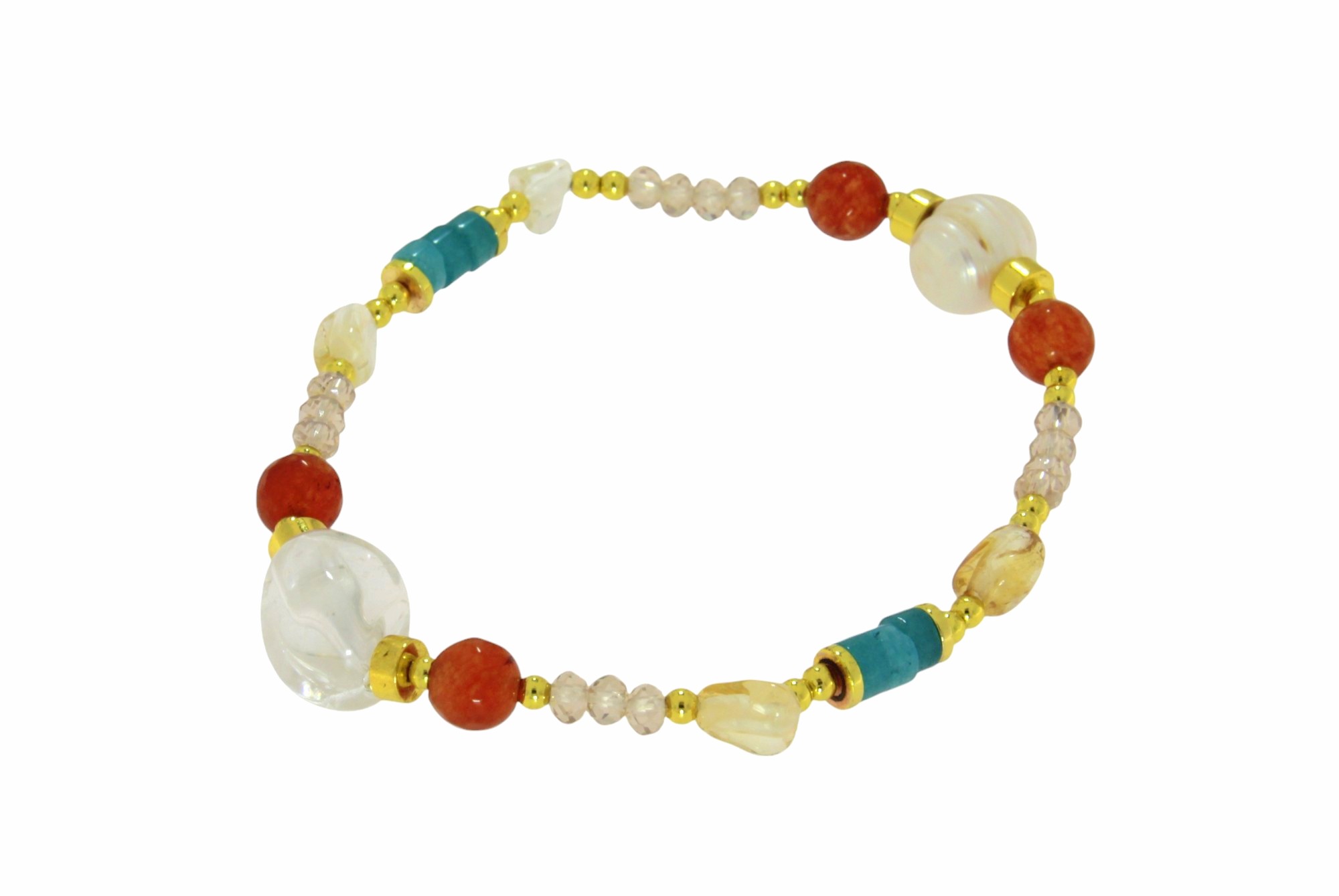 BRACCIALE CON PERLE DI FIUME E CORNIOLA COD. 3730-BR-2