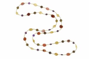 COLLANA IN DIASPRO ROSSO, QUARZO, AGATE E AMETISTA COD. 3812