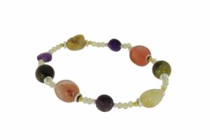 BRACCIALE IN DIASPRO ROSSO, QUARZO, AGATE E AMETISTA COD. 3812BR