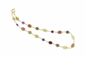 COLLANA IN DIASPRO ROSSO, QUARZO, AGATE E AMETISTA COD. 3812-SH