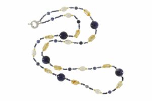COLLANA CON SODALITE E CITRINO COD. 3817-80CM
