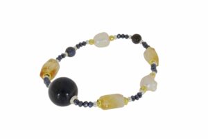 BRACCIALE ELASTICO CON SODALITE E CITRINO  COD. 3817BR