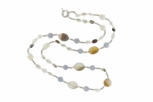 COLLANA CON DIASPRO E QUARZO RUTILATO COD. 3836-80CM