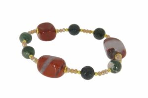 BRACCIALE IN DIASPRO ROSSO E AGATA MUSCHIATA COD. 3867BR